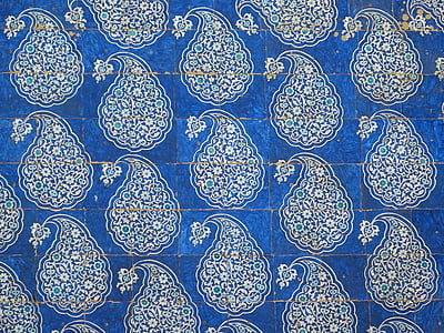grey and blue paisley wallpaper thumbnail