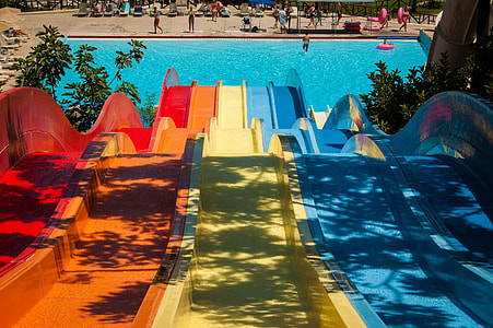 photo of assorted-color pool slides thumbnail