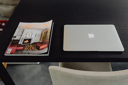 Stylish workspace with MacBook computer on home or studio thumbnail