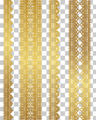 Lace Gold Euclidean Textile, Gold lace pattern material, four gold laces PNG clipart