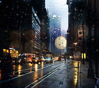 vehicles on concrete road beside buildings thumbnail