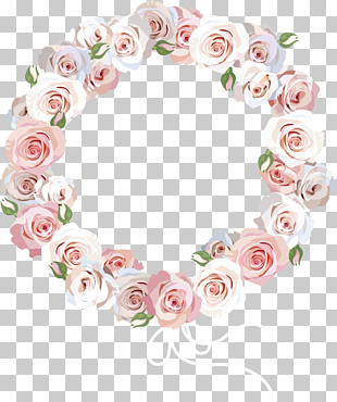 Flower Circle Euclidean Illustration, Rose Border, pink rose flower wreath illustration PNG clipart