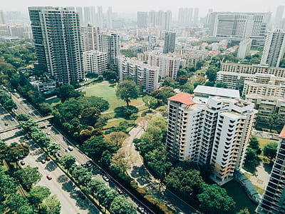 aerial photography of high rise buildings thumbnail