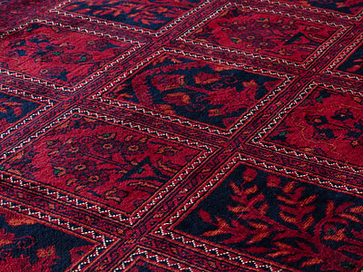 red,white, and black, floral, print, area, rug, carpet thumbnail