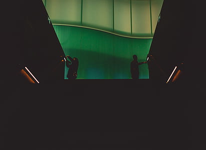 stairway, green, symmetry, two, people thumbnail