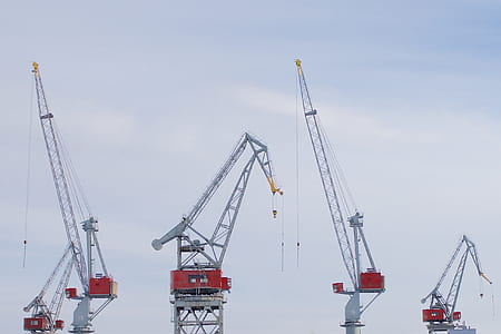 five gray metal cranes thumbnail