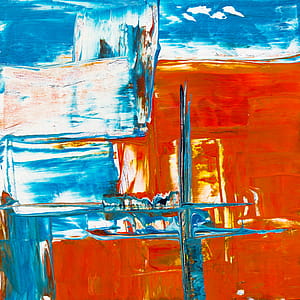 Red And Teal Abstract Painting thumbnail