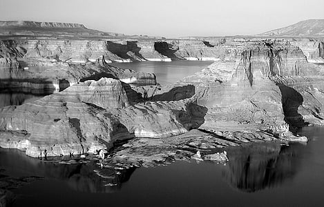 grayscale photography of Grand Canyon thumbnail
