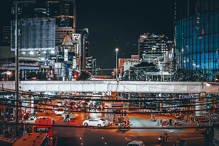high angle photography of car in the city thumbnail