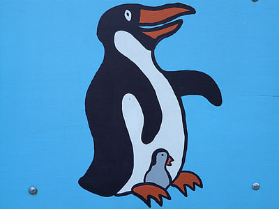 black and white penguin illustration thumbnail