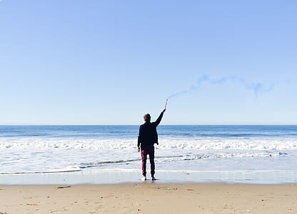 man, person, beach, sand thumbnail