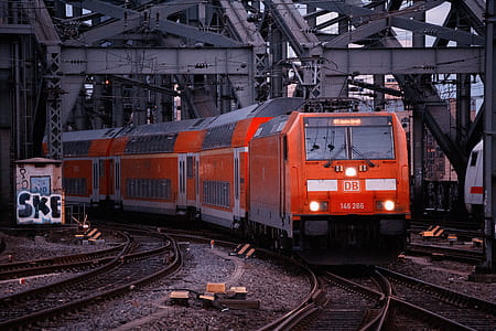 red and black electric train thumbnail