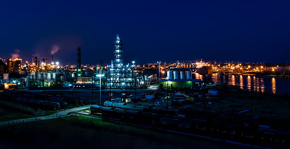 aerial shot of city skyline during nighttime thumbnail