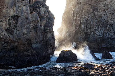 rock formations surrounded by water thumbnail