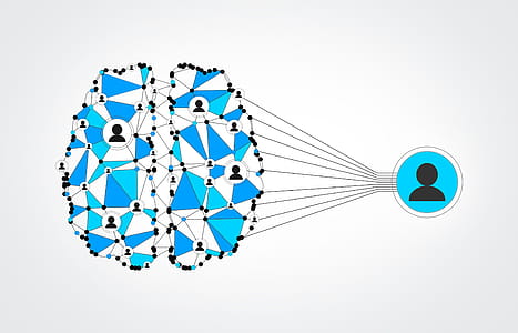 Network of People - Brain Wired to Be Social - Blue Mesh thumbnail