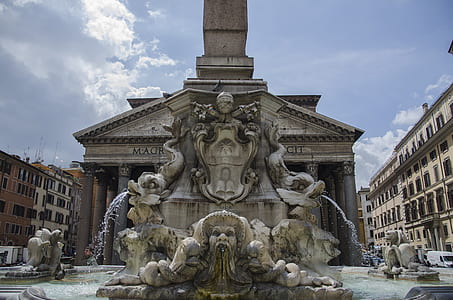 gray concrete gargoyle fountain thumbnail