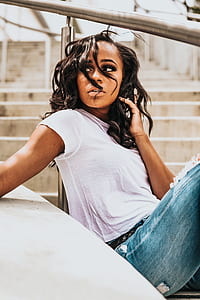 woman sitting on stair thumbnail