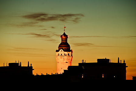 silhouette photography of building thumbnail