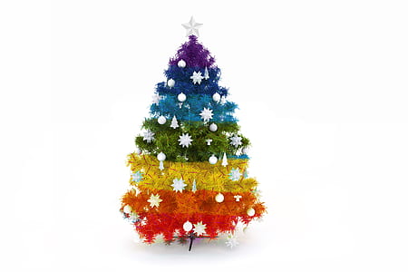 multi-colored Christmas tree thumbnail