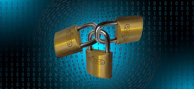 three brass-colored Burg padlocks artwork thumbnail