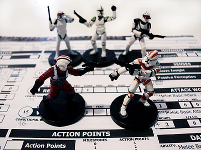five Star Wars figurines on white printer paper thumbnail