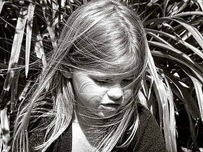 grayscale photo of girl thumbnail