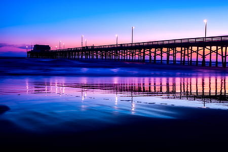 sea, sky, beach, lights thumbnail