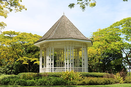 photograph of white and brown gazebo thumbnail
