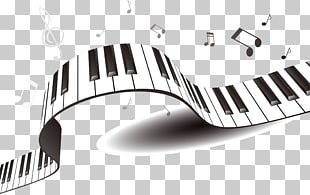 Piano Musical keyboard, Black and white keyboard piano music , 3D art of keyboard piano PNG clipart