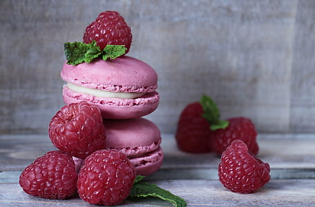 bunch of strawberries and macarons thumbnail