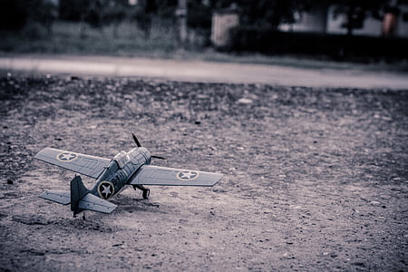 grey military biplane scale model thumbnail