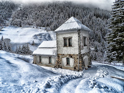 illustration of house with white snow thumbnail