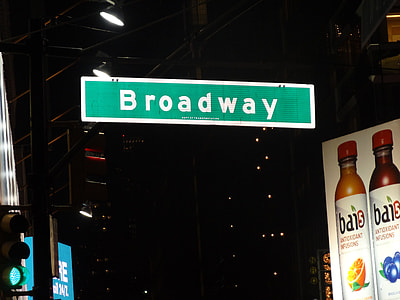 Broadway signage during night time thumbnail