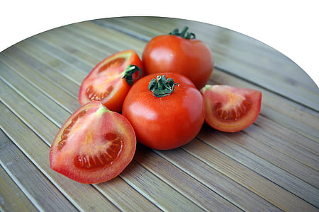 tomato fruits on brown wooden surface thumbnail