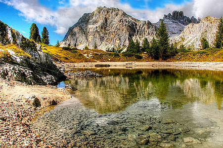 lake surrounded by mountains and trees thumbnail