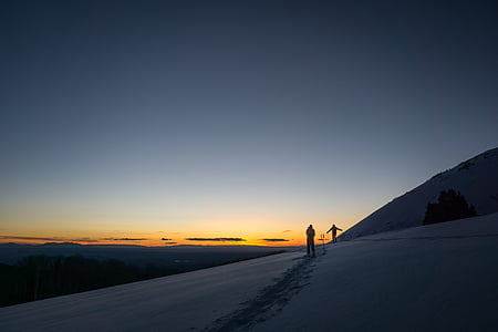 silhouette of person walking on the field during golden hour thumbnail