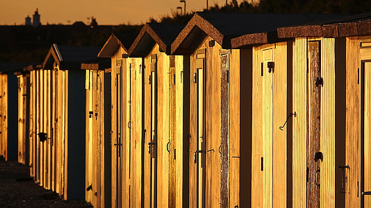 Beach Huts, Sunset On The Beach thumbnail