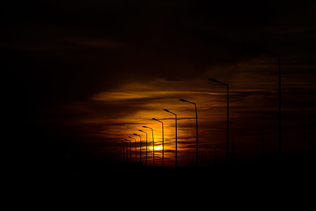 Sunset and dark orange skies in Ain Sokhna, Egypt thumbnail