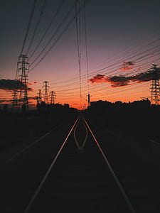 railway during sunset thumbnail