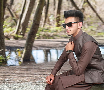 man wearing brown sherwani coat thumbnail