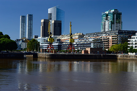 Skyline along the river in Buenos Aires, Argentina thumbnail