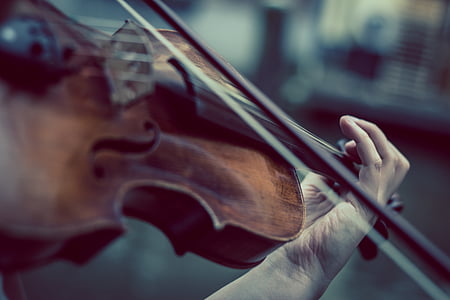person playing brown violin thumbnail