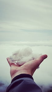 person holding white textile thumbnail