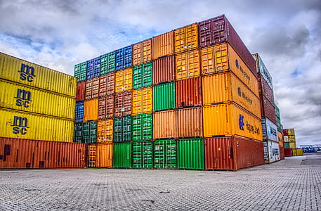 assorted-color intermodal container lot thumbnail