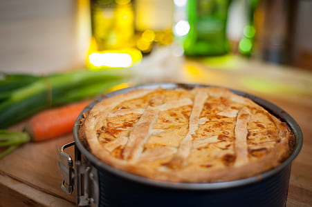 selective focus photography of pie inside springform pan thumbnail