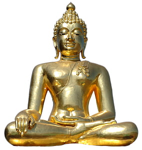 golden buddha, sitting, isolated, buddha, statue, buddhism thumbnail