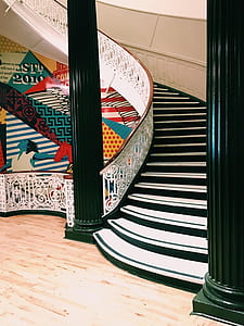 white and black spiral staircase thumbnail