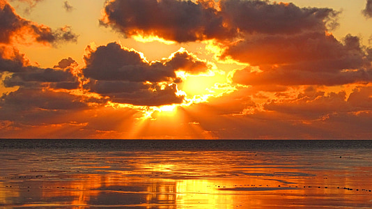 ocean water during orange sunset thumbnail