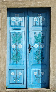 blue wooden french door thumbnail