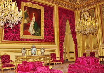 gold and pink living room set thumbnail